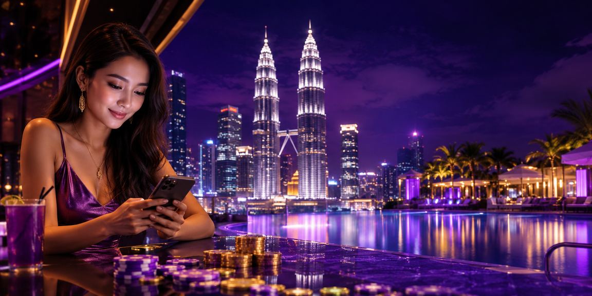 Pengguna Malaysia mengakses platform kasino mudah alih 165 di Kuala Lumpur dengan telefon pintar
