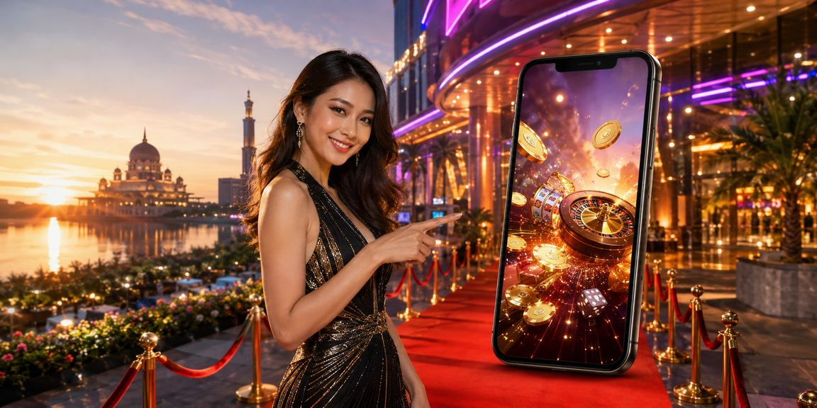 Pemain mengakses permainan jackpot 165 melalui telefon pintar di Putrajaya